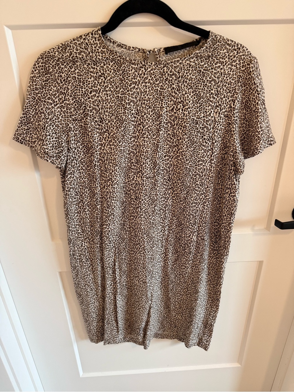 Jenni Kayne Leopard Print T-Shirt Mini Dress Women's Small Animal Print